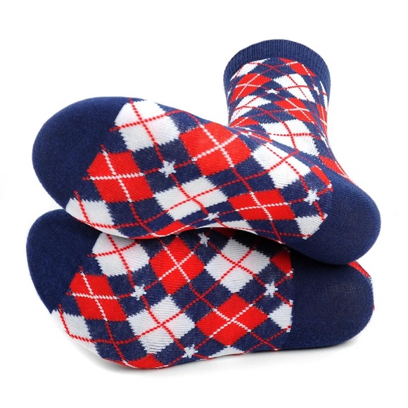 One Pair Argyle Theme Women's Fun Novelty Crew Socks - Picture 2 of 3